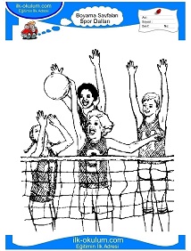 Çocuklar İçin Voleybol Boyama Sayfaları 
